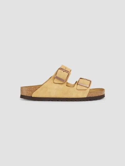 Birkenstock Women's Arizona Suede Slides In Yellow
