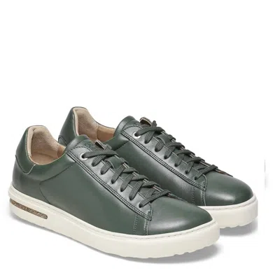 Birkenstock Women's Bend Low Leather Sneaker In Thyme In Beige