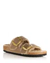 Birkenstock Women's Big Buckle Arizona Shearling Slide Sandals In Brown