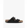 Birkenstock Double-strap Flat Sole Sandals With Open Toe In Black Patent