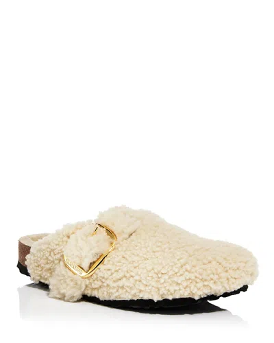 BIRKENSTOCK WOMEN'S BOSTON BIG BUCKLE TEDDY SHEARLING CLOGS