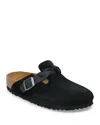 Birkenstock Boston Suede Clogs In Black