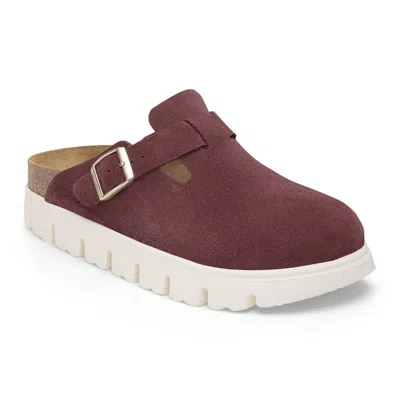 Birkenstock Women's Boston Chunky Suede Clogs In Berry Crush In Multi