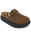 Birkenstock Boston Chunky Platform Clog In Dark Tea,black