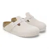 Birkenstock Off-white Narrow Boston Soft Footbed Slip-on Loafers In White