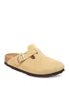 Birkenstock Beige Narrow Boston Soft Footbed Slip-on Loafers In Brown