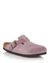 Birkenstock Boston Soft Footbed Suede Clog In Faded Purple, Women's At Urban Outfitters In Purple