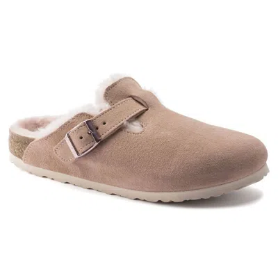 Birkenstock Women's Boston Fur Shearling Clog In Light Rose In Pink