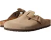 Birkenstock Boston Latte Cream Suede Leather Clogs