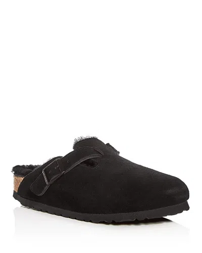 Birkenstock Women's Boston Shearling Clogs In Black