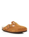 Birkenstock Boston Shearling Clogs Mink/natural In Brown