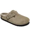 Birkenstock Boston Shearling Slippers In Taupe