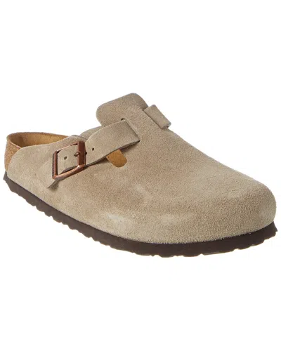 Birkenstock Women's Boston Soft Footbed Suede Leather Clog In Gray