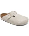 Birkenstock Off-white Narrow Boston Soft Footbed Slip-on Loafers In Antique-like White