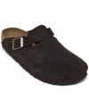Birkenstock Boston Unisex Suede Mule In Brown