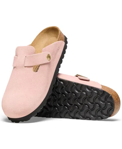 Birkenstock Women's Boston Suede Leather Clogs From Finish Line In Light Rose