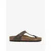 Birkenstock Womens Brown Moca Branded-hardware Faux-leather Thong Sandals In Brown Moca