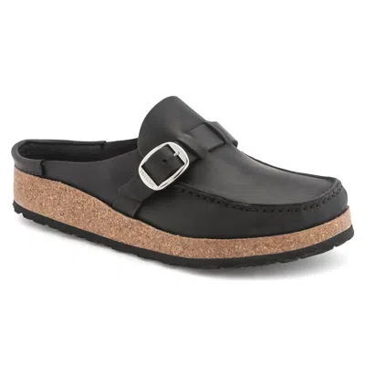 Birkenstock Women's Buckley Oiled Leather Clogs In Black