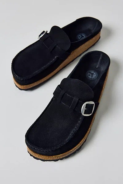 BIRKENSTOCK WOMEN'S BUCKLEY SUEDE CLOG IN BLACK SUEDE, WOMEN'S AT URBAN OUTFITTERS