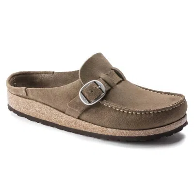 Birkenstock Buckley Suede Moccasin Clog In Grey Taupe At Urban Outfitters