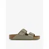 Birkenstock Womens Faded Khaki Bf Arizona Two-strap Faux-leather Sandals In Faded Khaki Bf