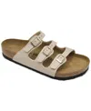 Birkenstock Beige Leather Florida Slippers In Brown