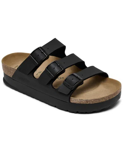 Birkenstock Women's Florida Flex Birko-flor Platform Sandals From Finish Line In Black