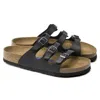 Birkenstock Women's Florida Oiled Leather Slide In Black In Black
