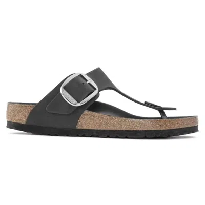Birkenstock Gizeh Big Buckle Oiled Leather Sandal In Black