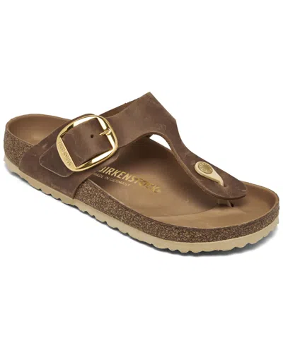 BIRKENSTOCK WOMEN'S GIZEH BIG BUCKLE OILED LEATHER SANDALS FROM FINISH LINE