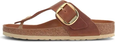 Pre-owned Birkenstock Women's Gizeh Big Buckle Sandals In Cognac