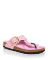 Birkenstock Women's Gizeh Big Buckle Thong Sandals In Fondant Pink Leather