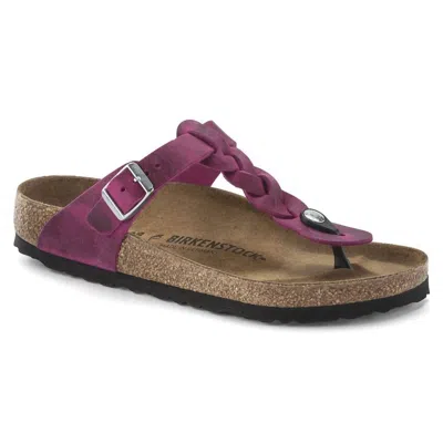 Birkenstock Women's Gizeh Braided Oiled Leather Sandals In Festival Fuchsia