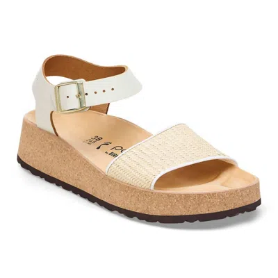Birkenstock Women's Glenda Raffia Leather Sandals - Medium/narrow In White