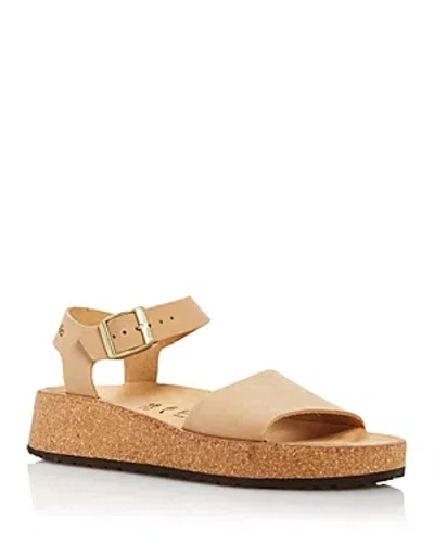 Birkenstock Women's Almina Nubuck Leather Sandal In Sandcastle In Beige