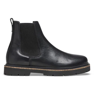 Birkenstock Highwood Slip On Womens Faux Leather Round Toe Ankle Boots In Black