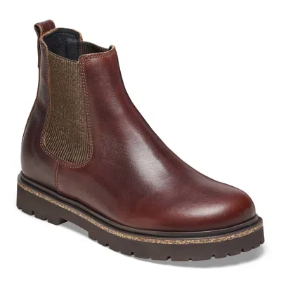 Birkenstock Highwood Natural Leather Womens Chelsea Boots In Chocolate