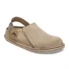 Birkenstock Women's Lutry Premium Suede Leather Gray Taupe Clogs