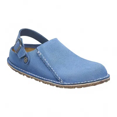 Birkenstock Women's Lutry Premium Suede Leather Slipper In Elemental Blue