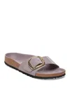 Birkenstock Madrid Hammered Big Buckle Slide Sandal In Purple