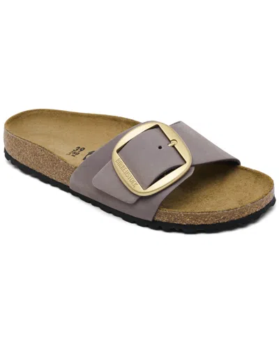 Birkenstock Women's Madrid Big Buckle Nubuck Leather Sandals From Finish Line In Purple