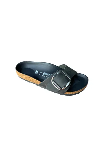 Birkenstock Women Madrid Big Buckle Sandal In Black Leather