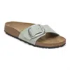 Birkenstock Madrid Big Buckle Nubuck Leather Sandals In Gray