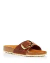 Birkenstock Madrid Oiled Leather Sandals In Beige Leather/gold