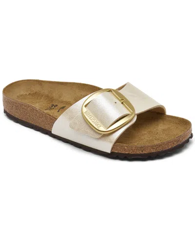 Birkenstock Madrid Big Buckle Pink Leather Cork Footbed Sandals