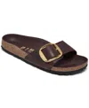 Birkenstock Madrid Big Buckle Slide Sandal In Purple