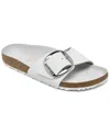 Birkenstock Madrid Narrow Big Buckle Leather Sandal In White