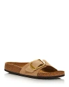 Birkenstock Women's Madrid Big Buckle Sandals In Sandcastle Nubuck/gold