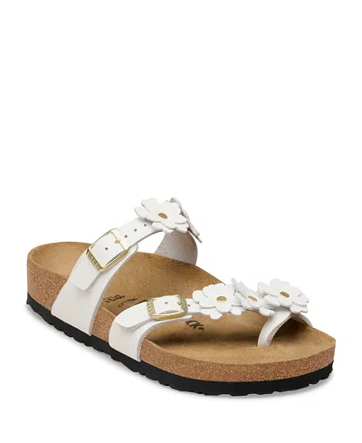 Birkenstock Mayari Floral Buckle Sandals In White