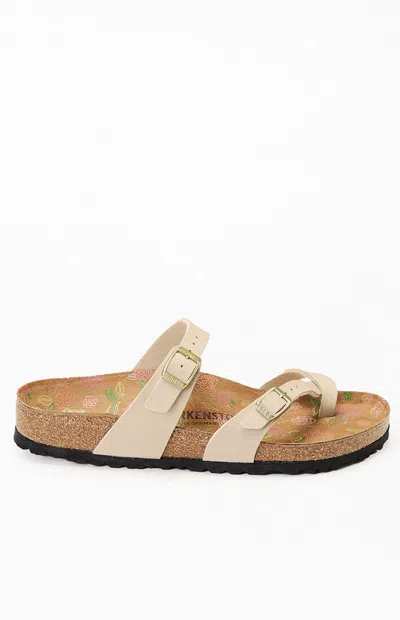 Birkenstock Women's Mayari Printed Footbed Sandal Sandcastle In Taupe In Multi